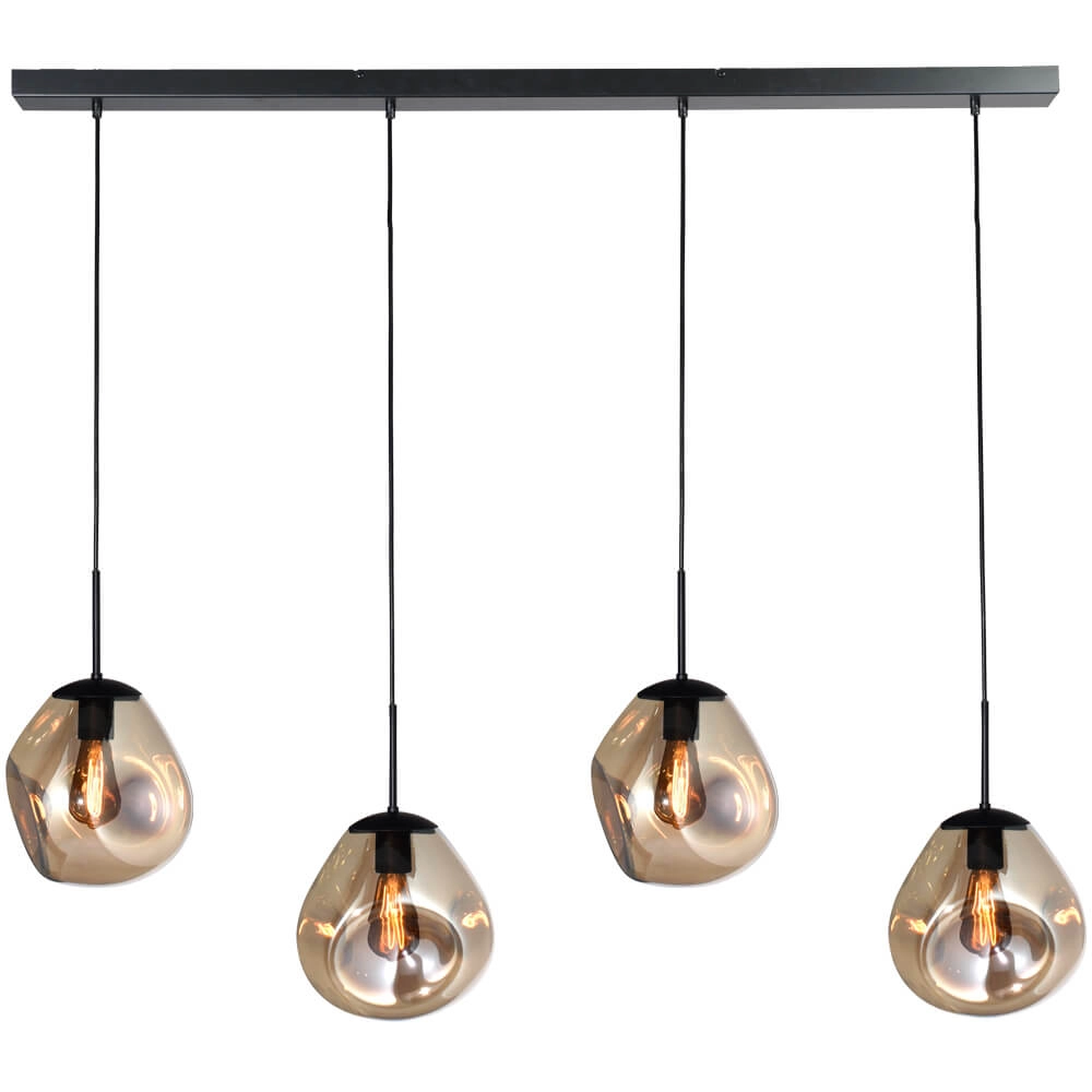 Hanglamp Lava 4x goud glas Ø 24cm