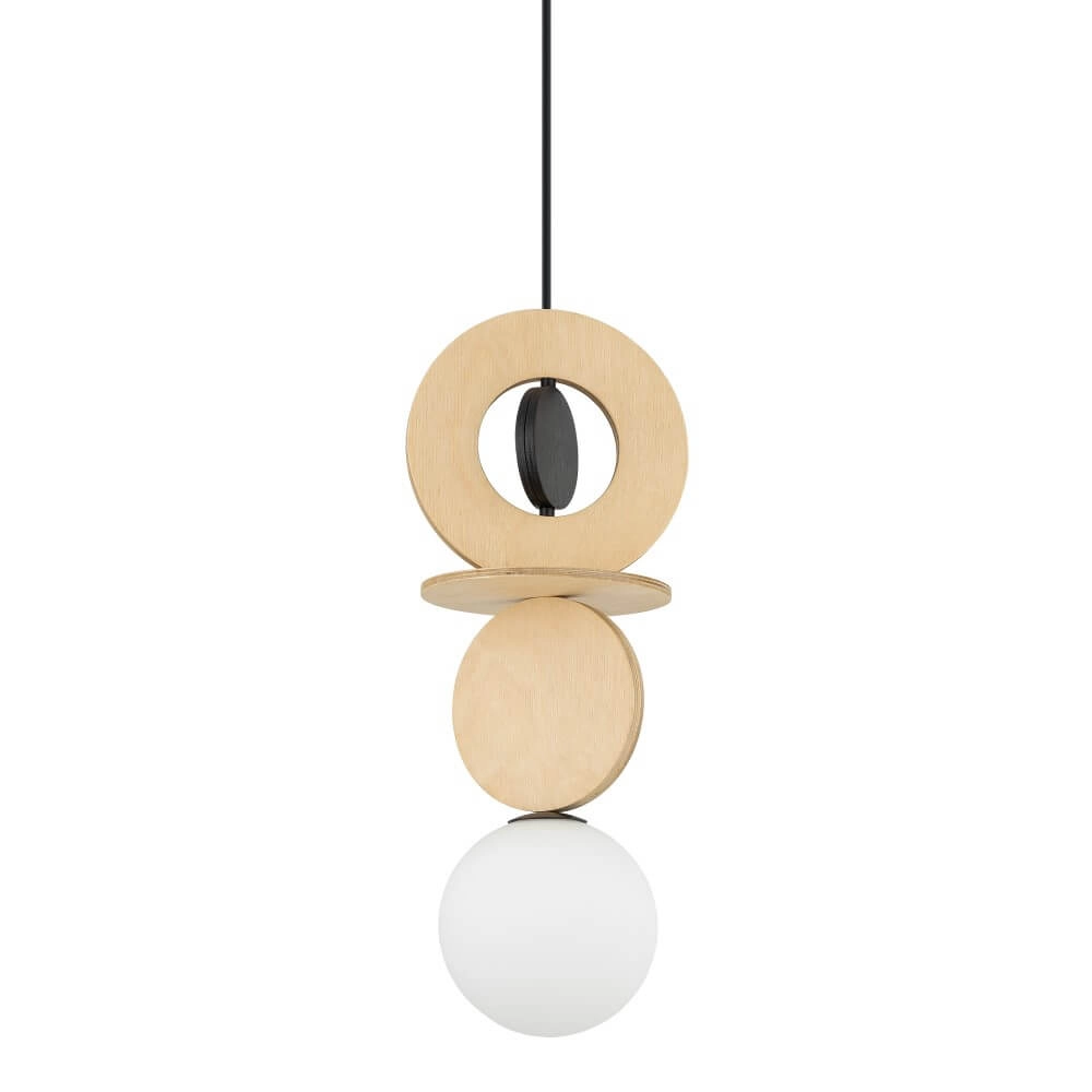 Design hanglamp Drops Wood A 1-lichts hout Lyora 5903139111737