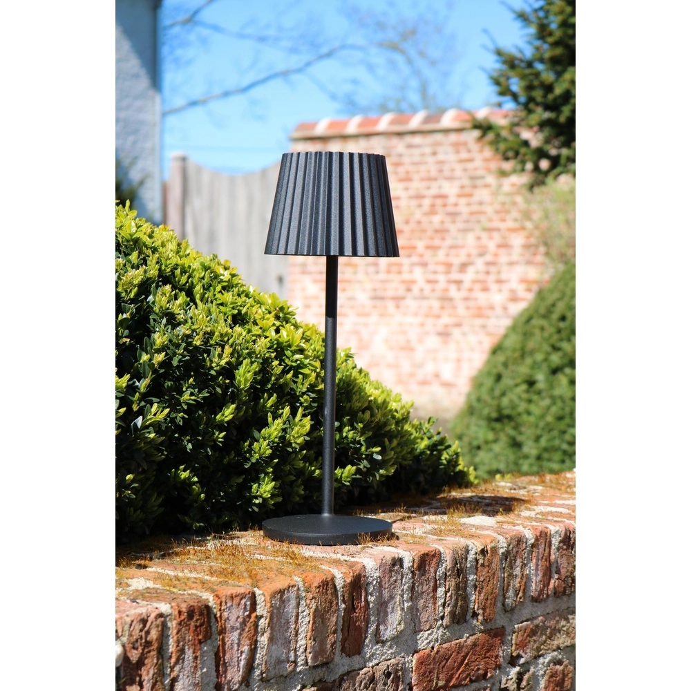Oplaadbare tafellamp Justine zwart met oplaadstation Lucide 5411212272171