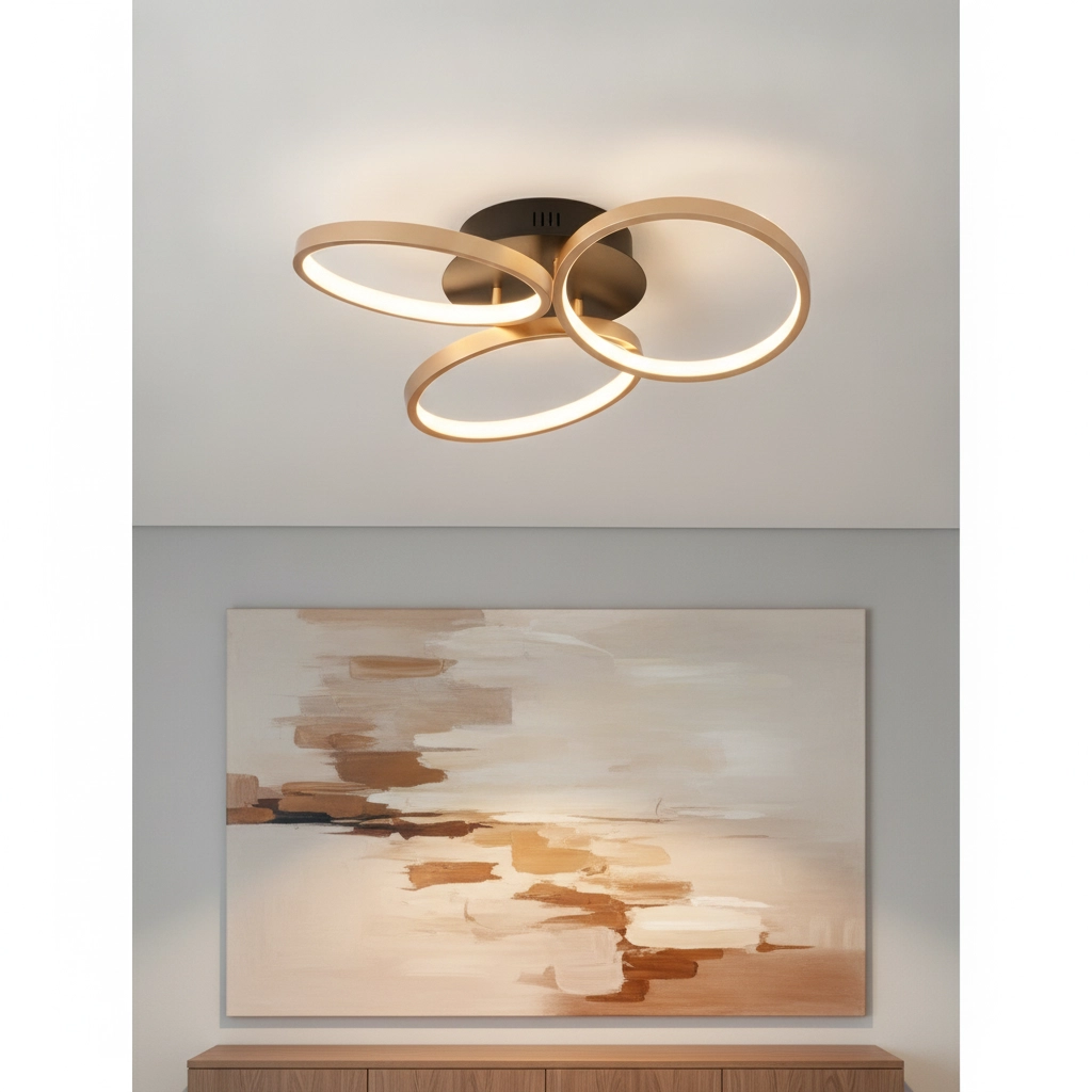 Design plafondlamp Elize zwart met goud Ø 55cm