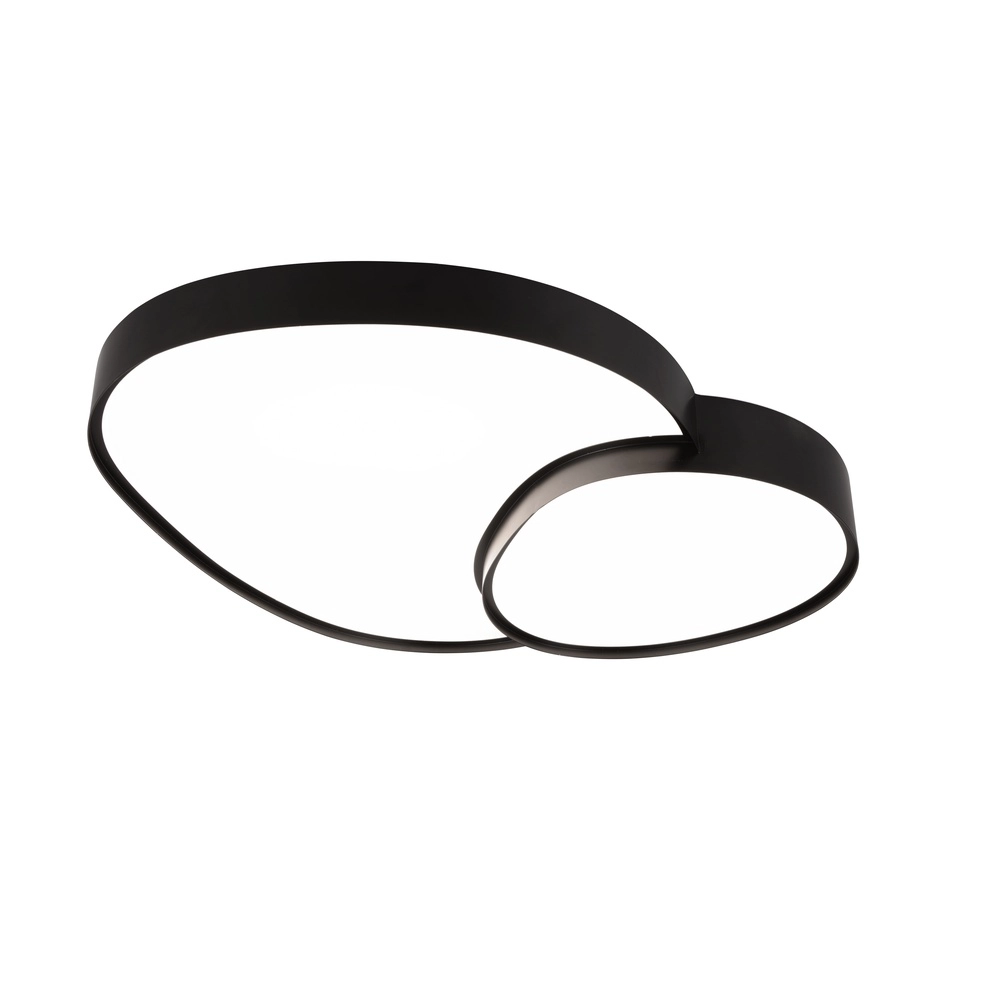 Organische plafonniere Rise 77cm zwart Trio 4017807600612