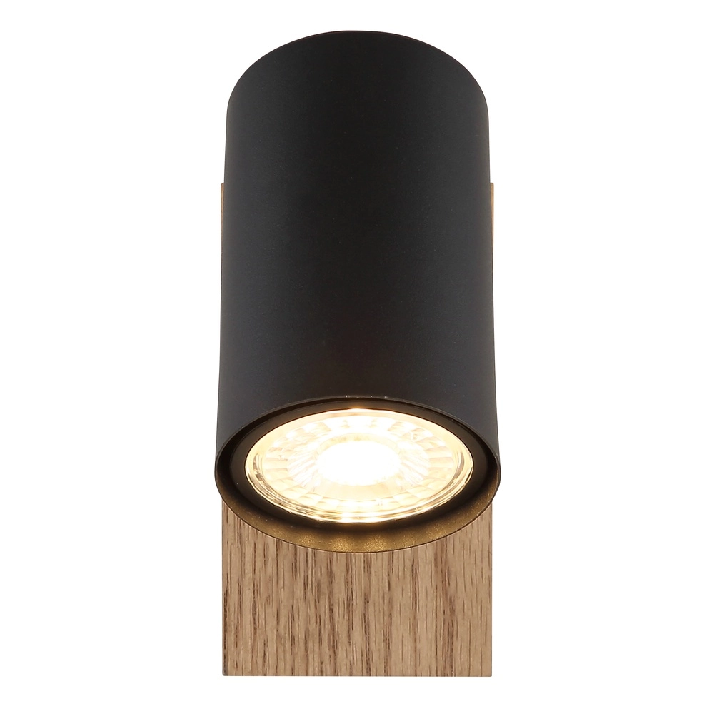Wandlamp Linca zwart met hout Globo 9007371449941