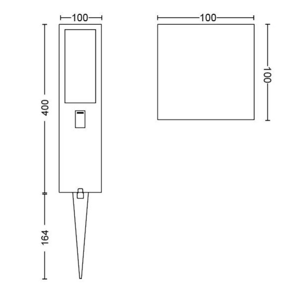 Sokkel Buitenlamp Hue Impress 40cm - 24volt - zwart Philips 8718696170526