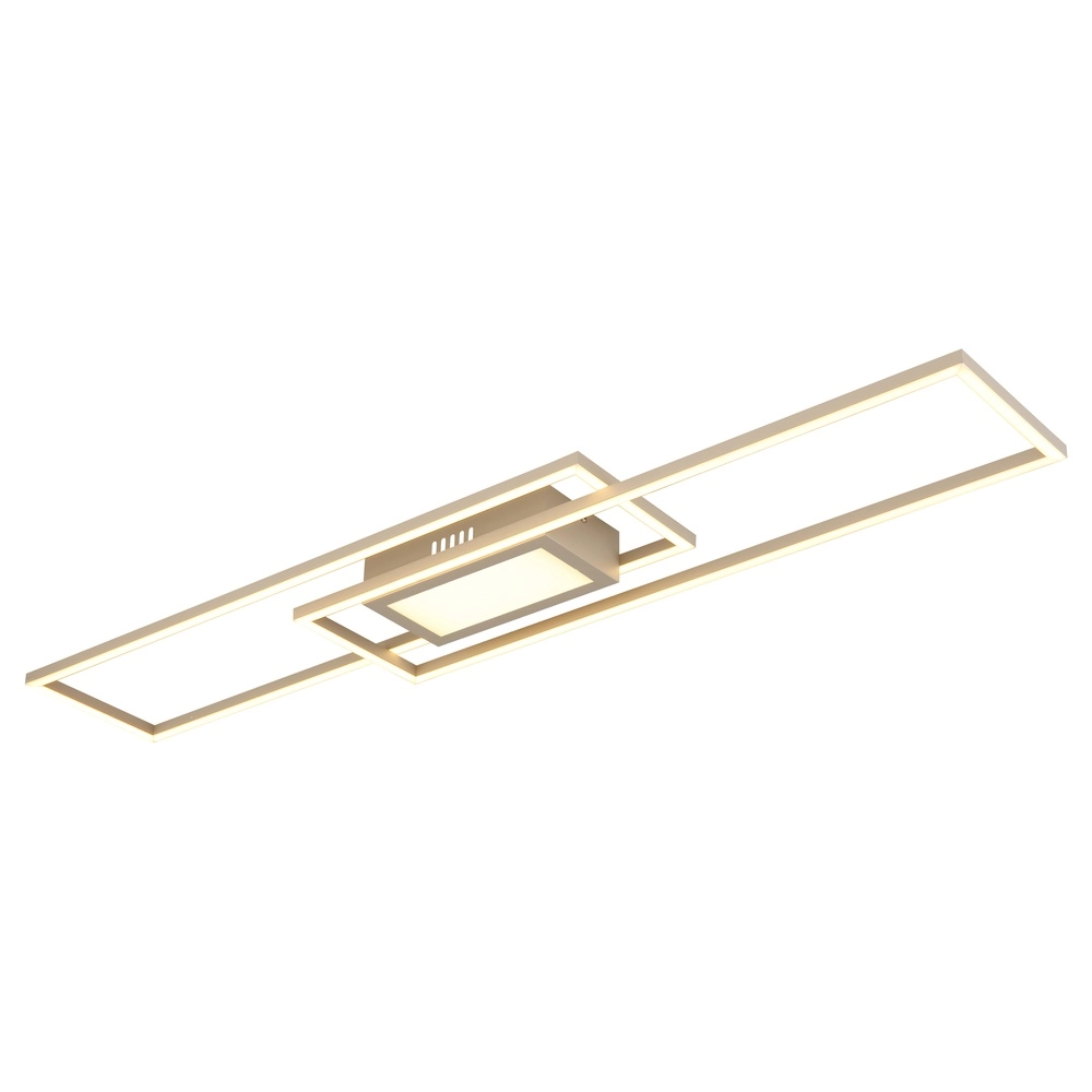 Langwerpige plafondlamp Saunders zand bruin Globo 9007371587353