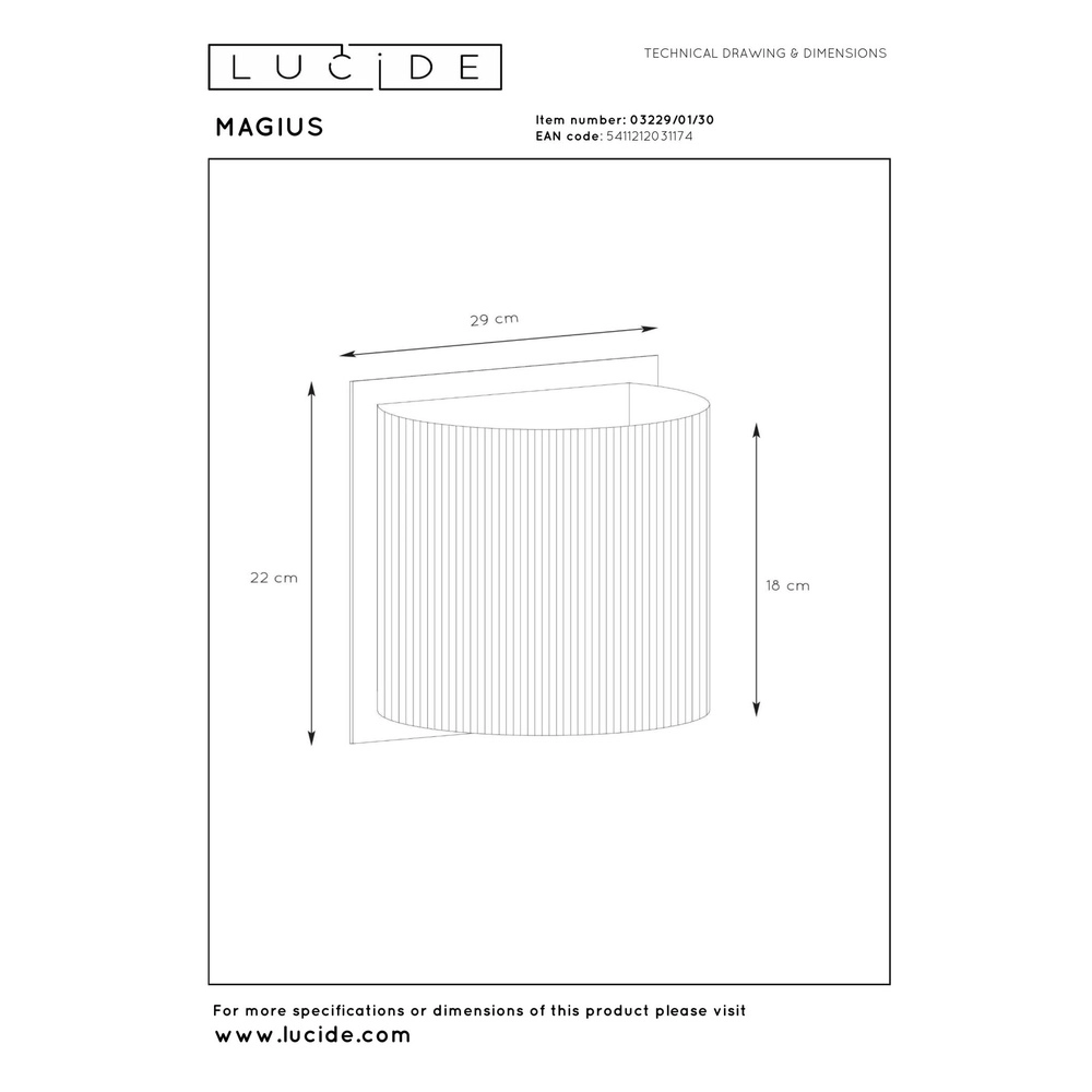 Wandlamp Magius rotan Lucide 5411212031174