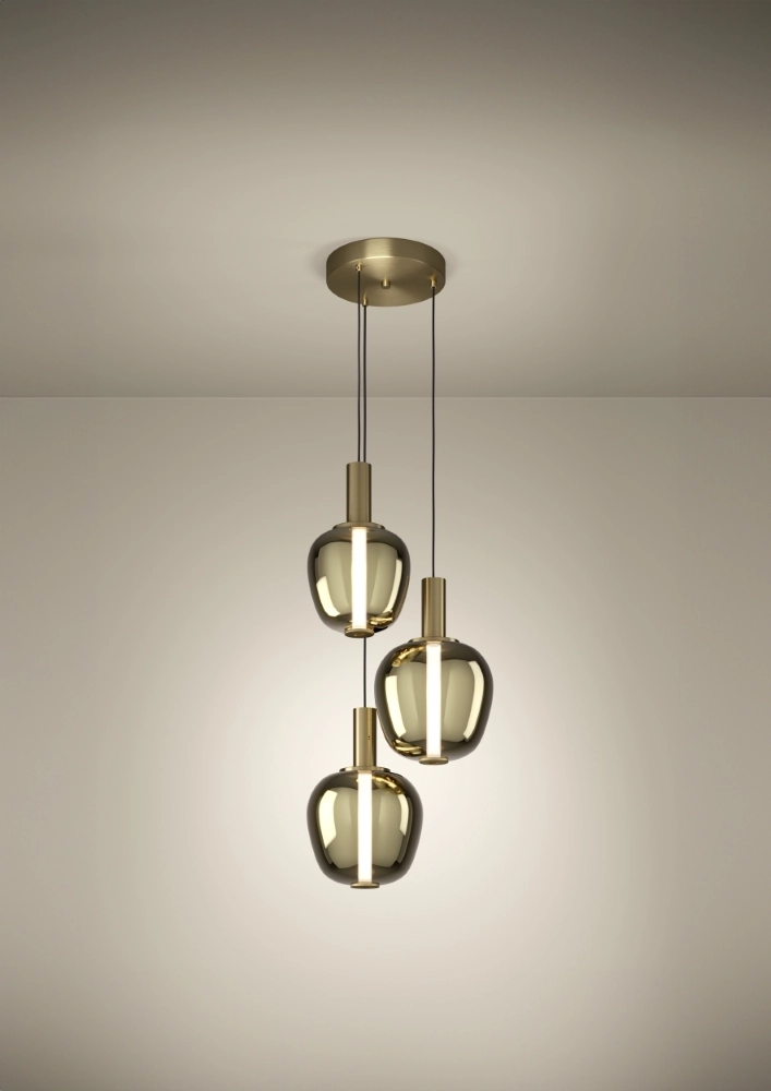 3-lichts hanglamp Fruitera goud Ø 45cm Stars of Light 9008606360055