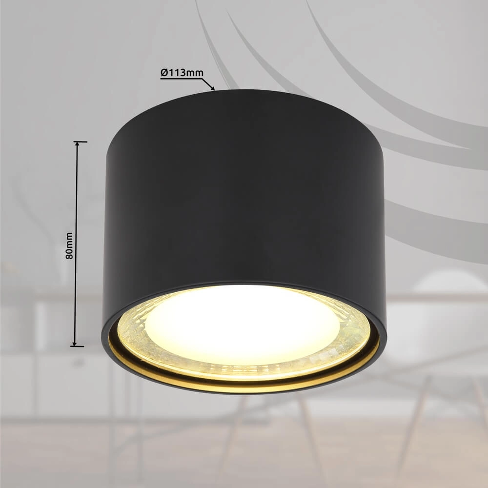 Plafondlamp Serena Ø 11,3cm zwart Globo 9007371402144