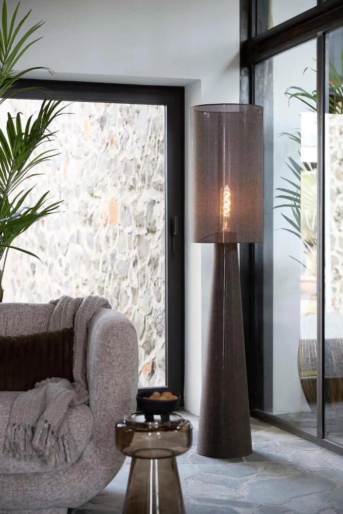Vloerlamp Micky bruin Ø 38cm