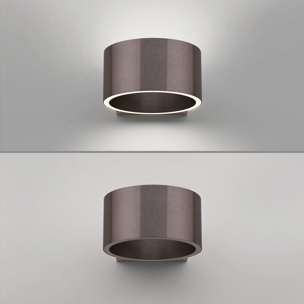 Oplaadbare wandlamp Pure Akku Clipse Donker bruin geborstel Paul Neuhaus 4012248393017