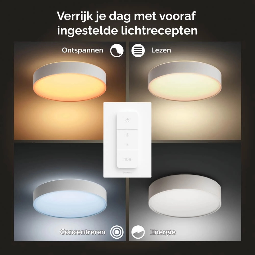 Plafondlamp Hue Enrave XL - White Ambiance Ø 55,1cm wit Philips 8718696176474