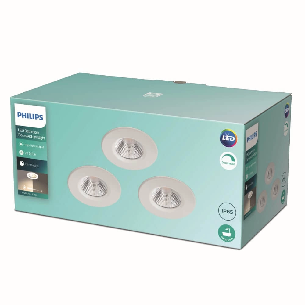 Led inbouwspots Dive (3x) set van 3 Philips 8718699756048