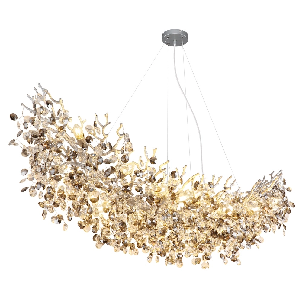 Hanglamp Queena zilvergrijs 150cm