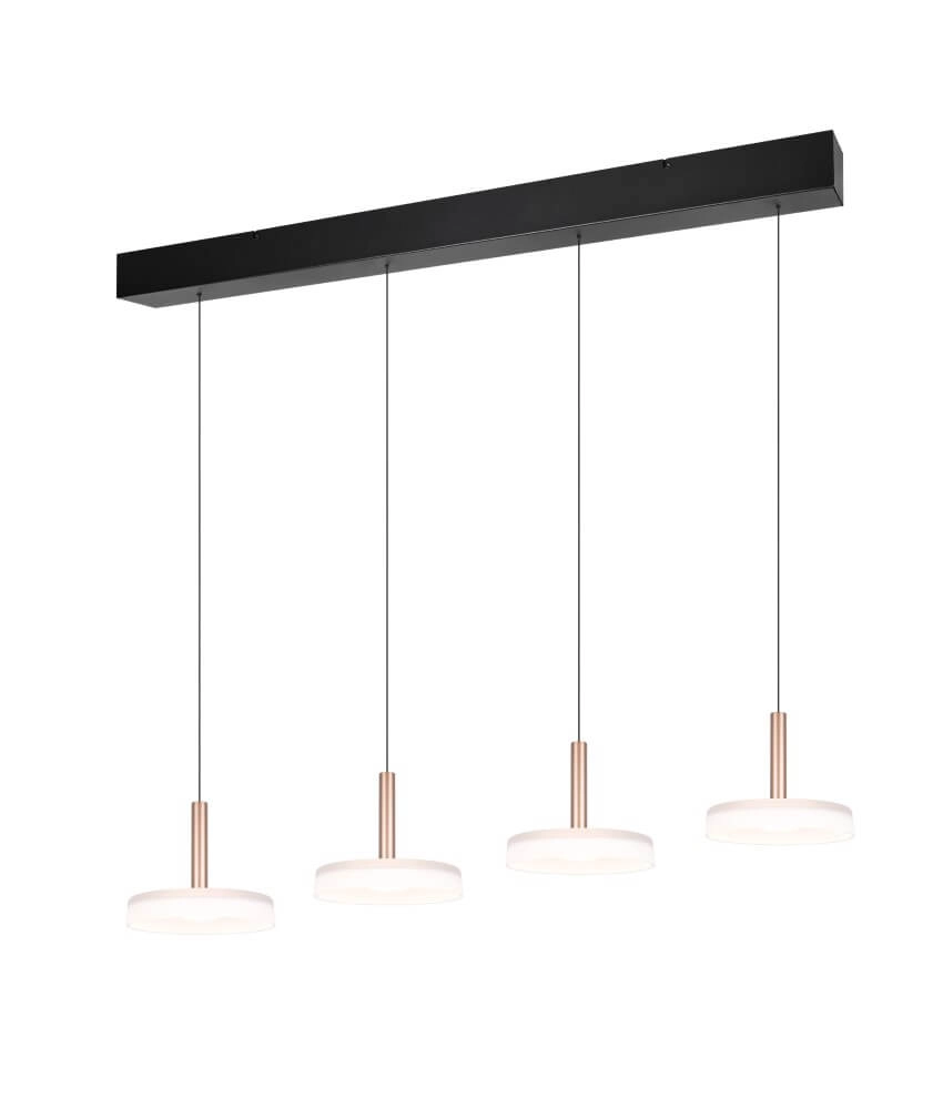 4-lichts led hanglamp Celeste wit glas