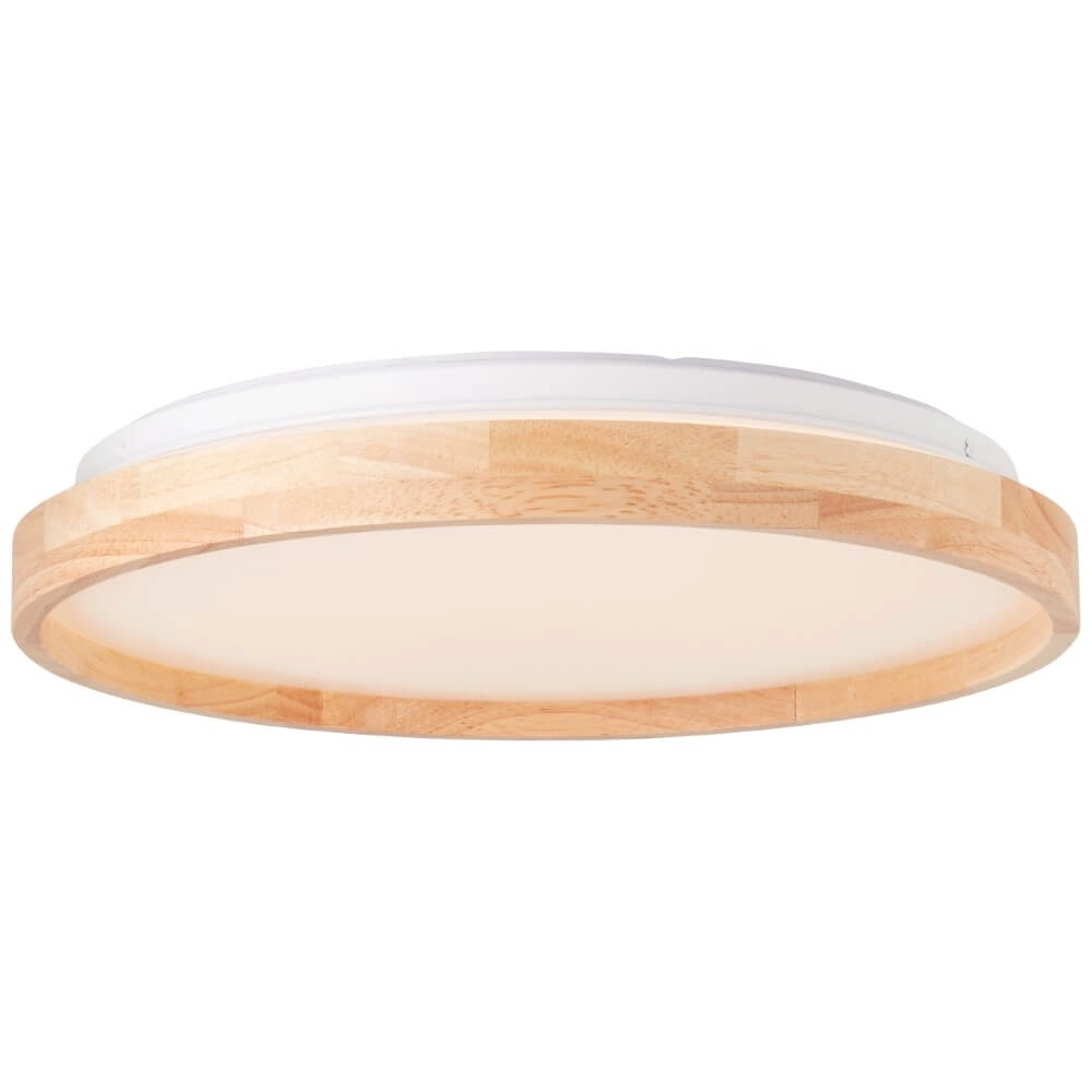 Plafondlamp Alson Ø 39,5cm wit met hout
