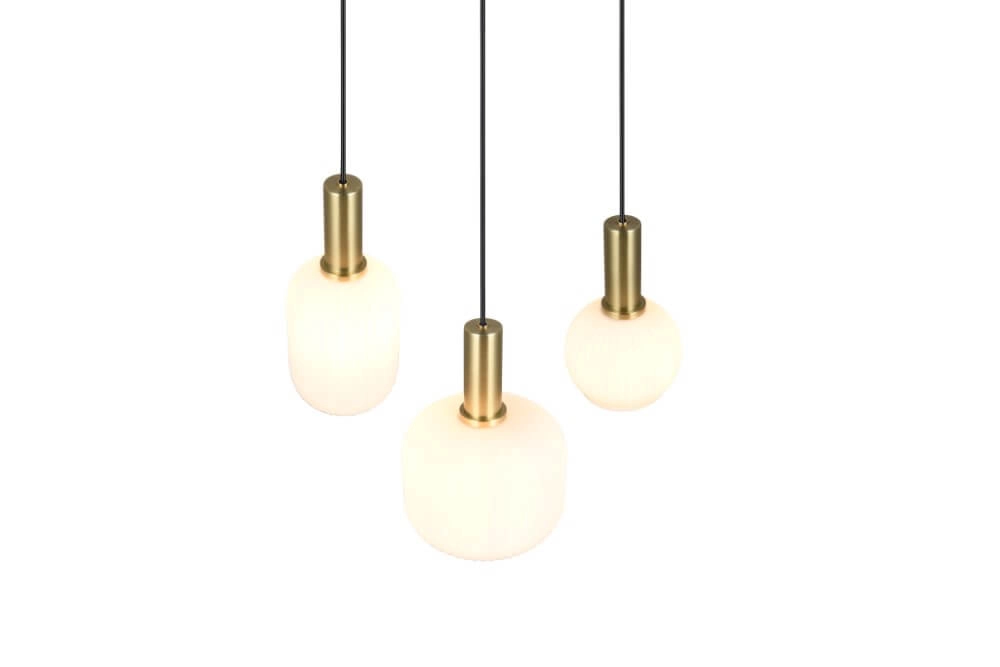 Eetkamer hanglamp Diva 3-lichts - wit glas Trio 4017807614503