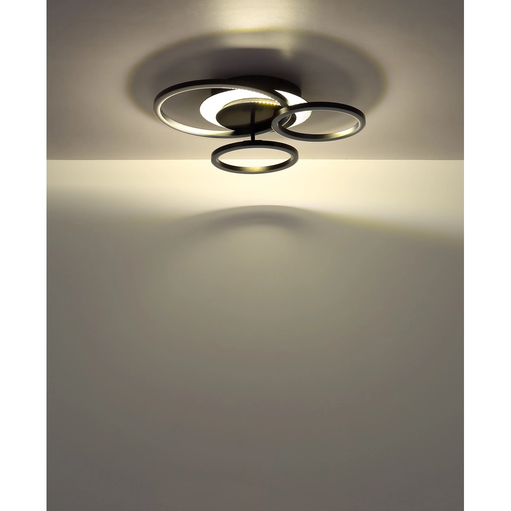 Zwarte plafondlamp Norberto 3 ringen Globo 9007371572830