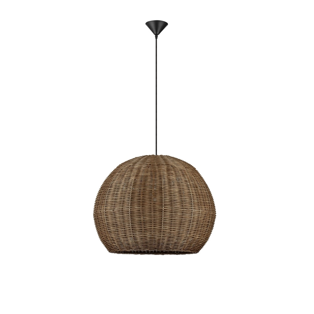 Hanglamp Rielo zwart met rotan Lyora 5212017487957