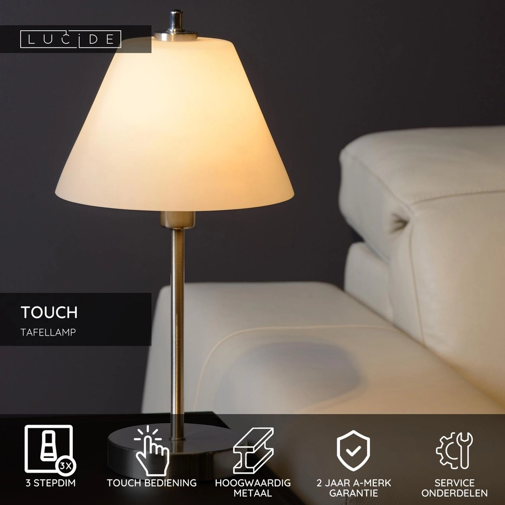 Tafellamp Touch chroom Lucide 5411212123329