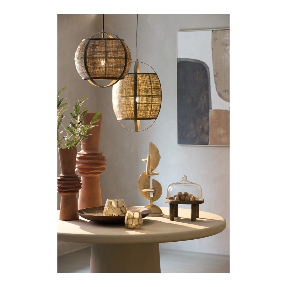Landelijke hanglamp Bozona bruin Ø 38,5cm Light & Living 8717807843953