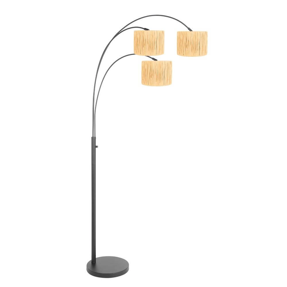 Vloerlamp Sparkled Light zwart met strokleurige kappen