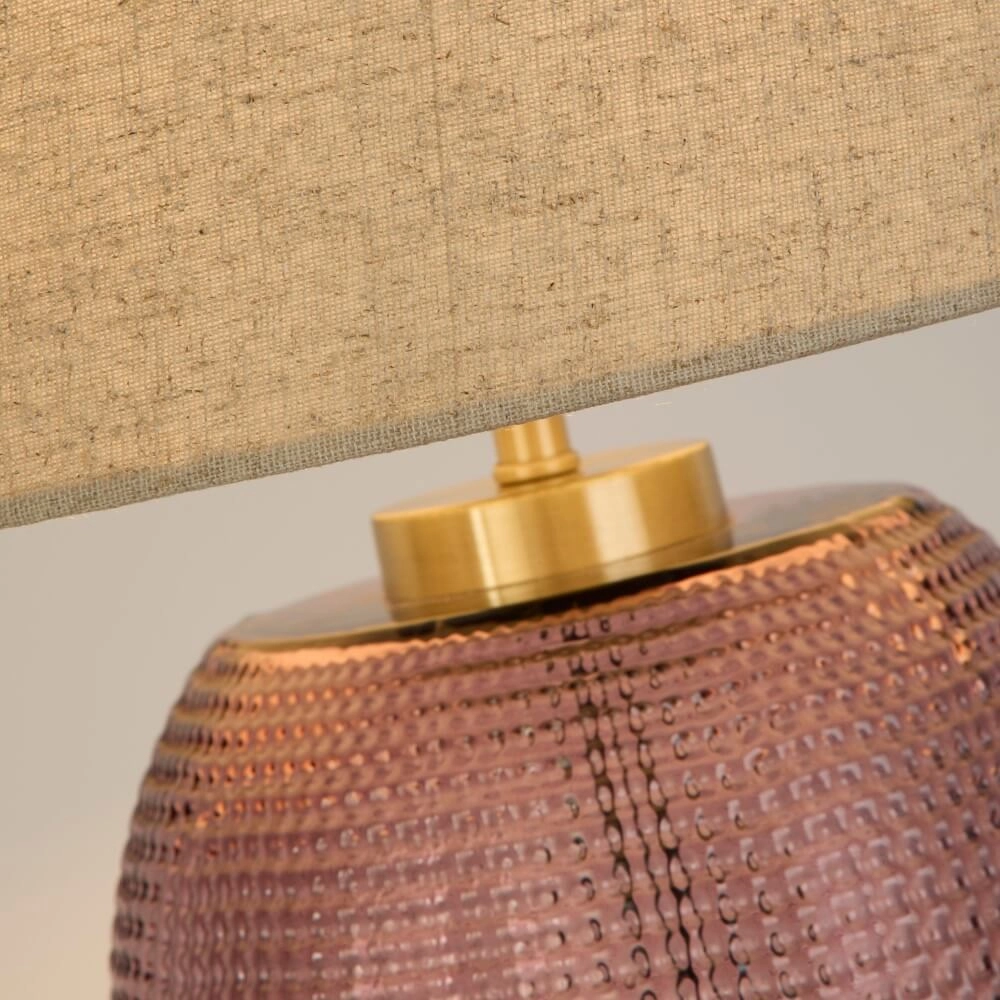 Schemerlamp Amethyst roze glas Searchlight 5053423273648
