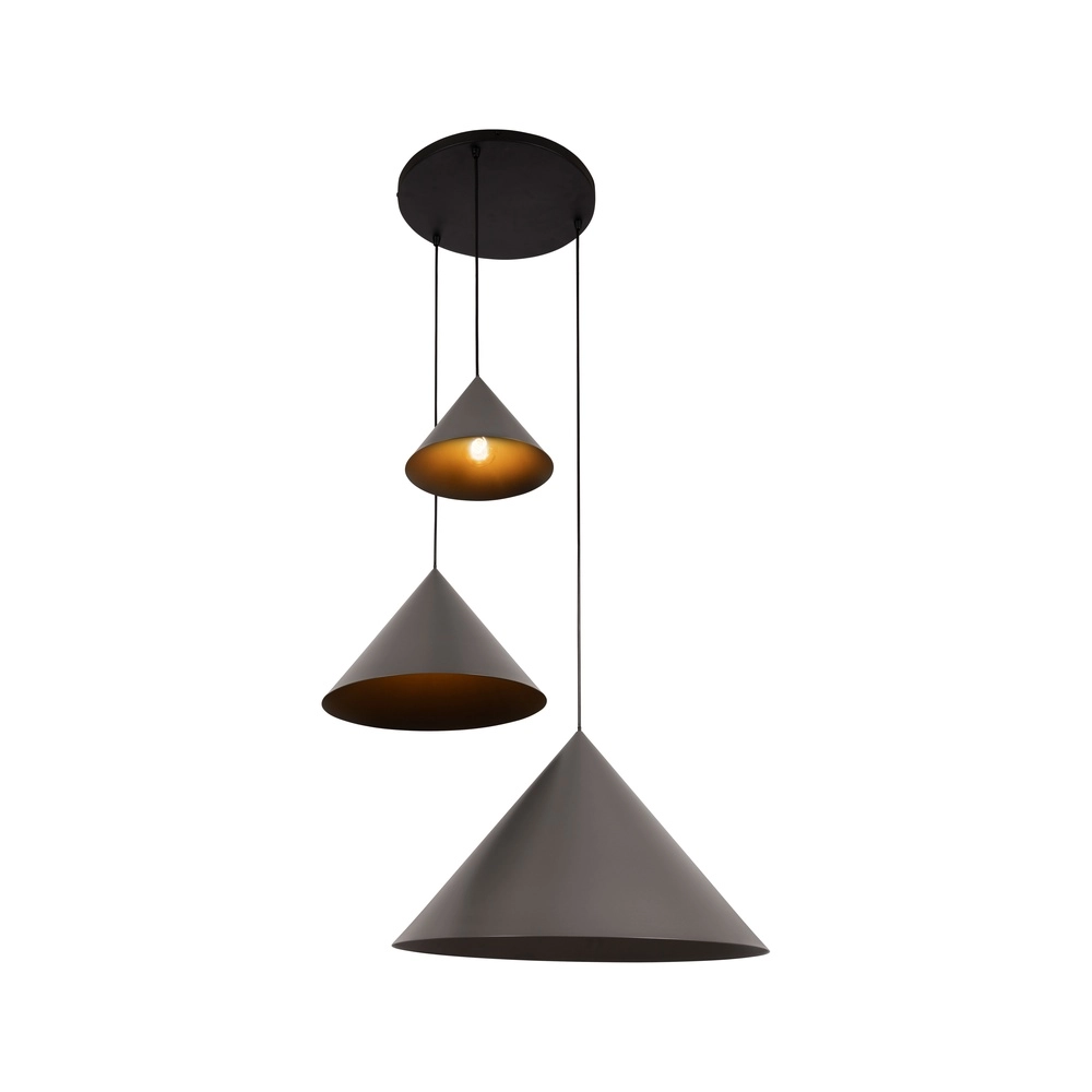 3-lichts vide hanglamp Spitze grijs