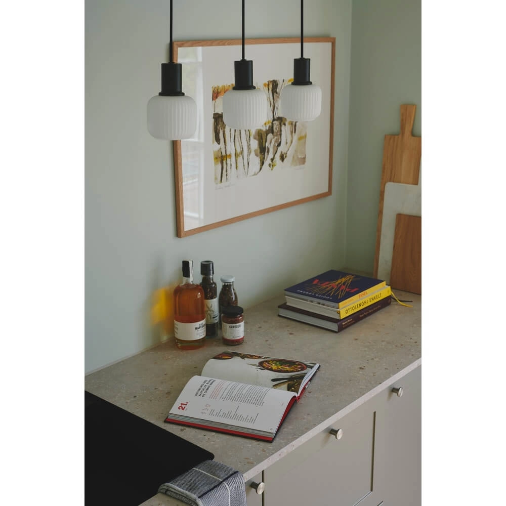 3-lichts hanglamp Milford zwart met wit Nordlux 5704924018671