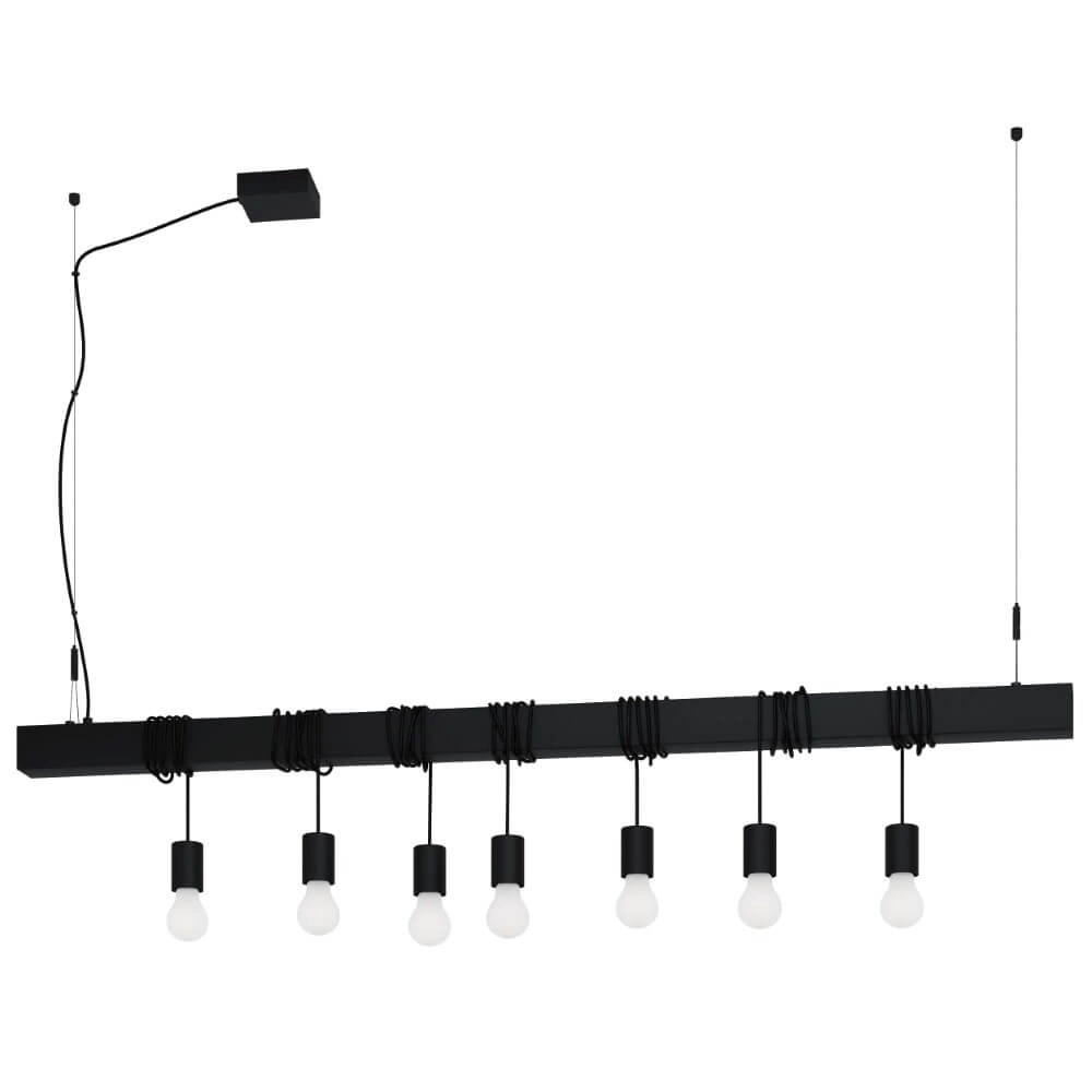 Zwarte hanglamp Townshend-B 7-lichts