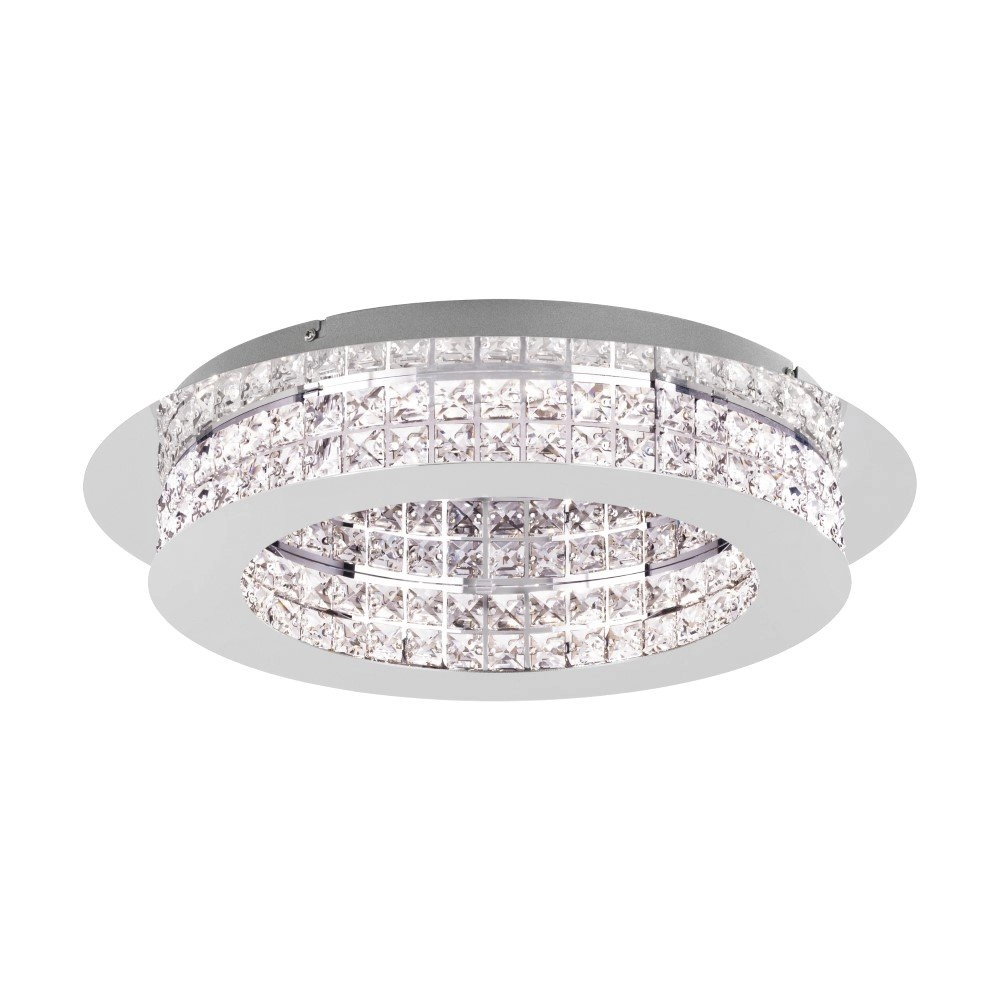 Kristallen plafondlamp Principe 50 50cm metaalgrijs