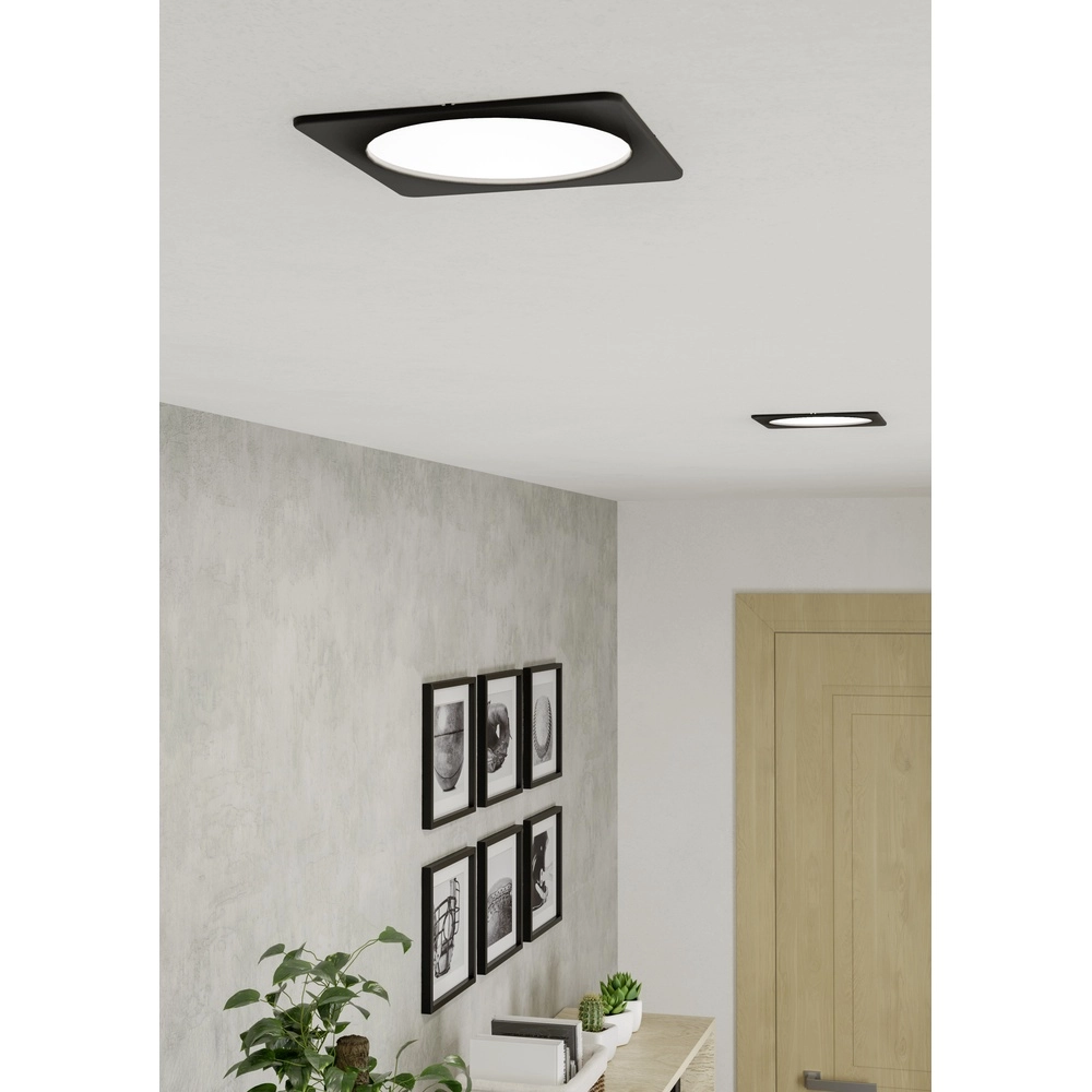 Inbouw lamp Fueva 6 vierkant - zwart - 16,6x16,6cm Eglo 9008606330720