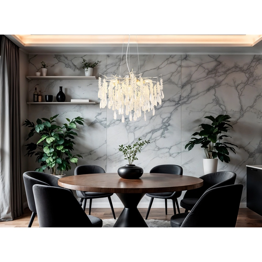 Hanglamp Kinga zilvergrijs Ø 60cm Globo 9007371572984