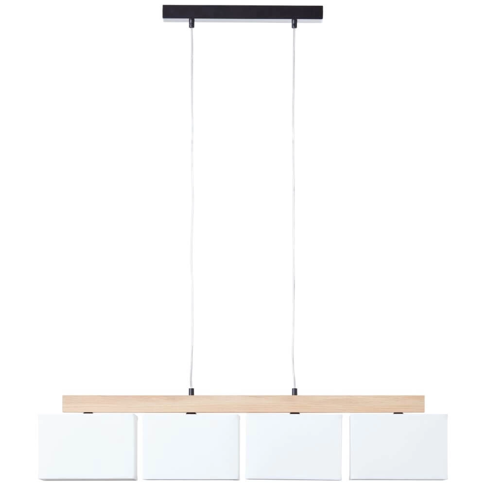 Hanglamp Rayan wit met hout