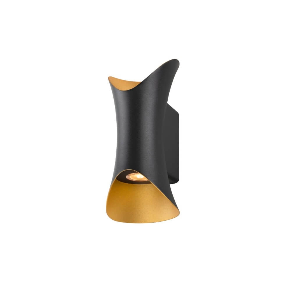 Grote led up & downlighter Modela zwart met goud