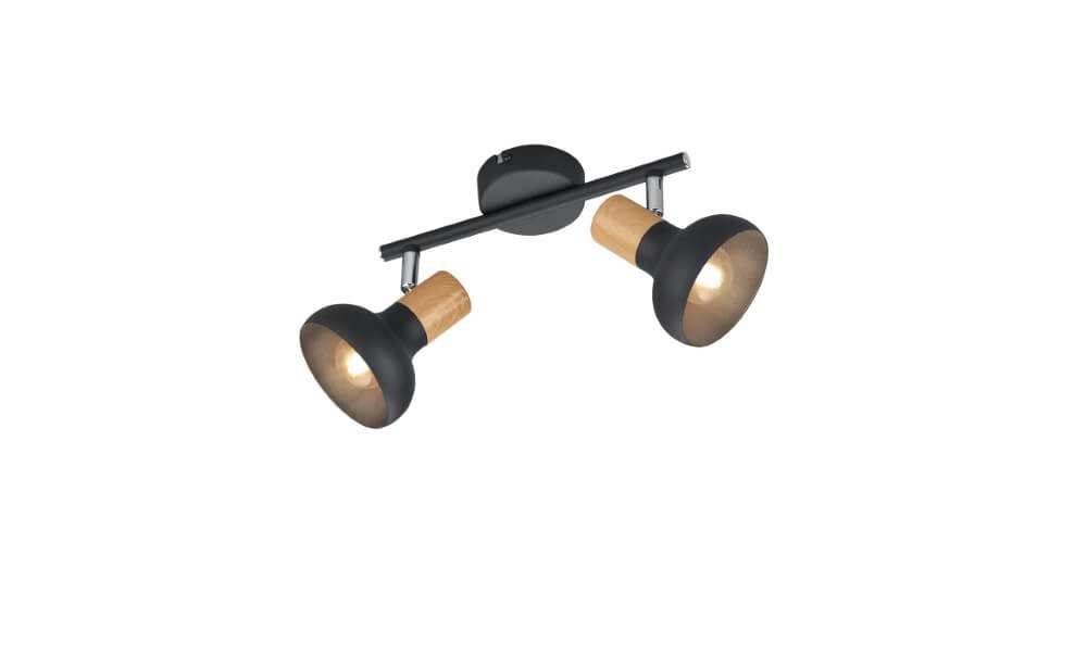 Plafondlamp Latika 2-lichts zwart