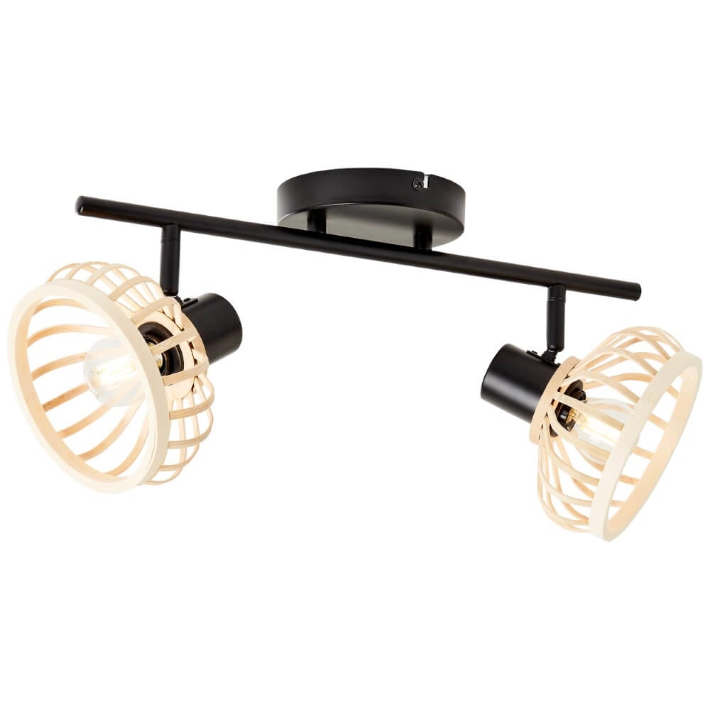 Houten plafondlamp Norah 2-lichts Brilliant 4004353409523