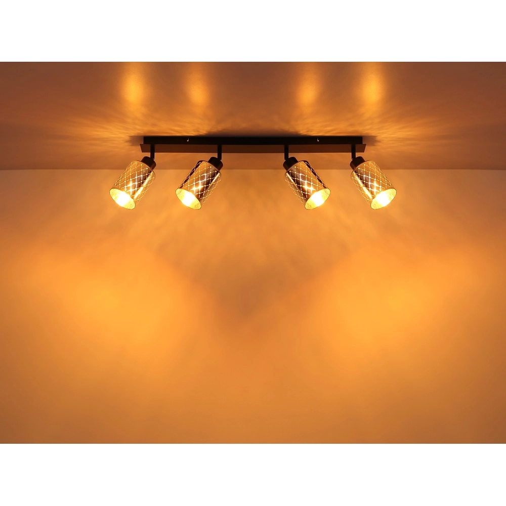 Design plafondlamp Alonso 4-lichts zwart Globo 9007371572250