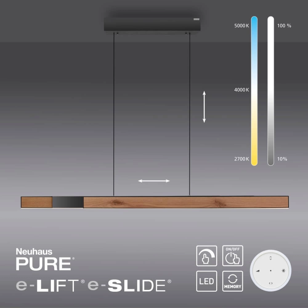 Design hanglamp Pure Moto-Rise hout Paul Neuhaus 4012248374443