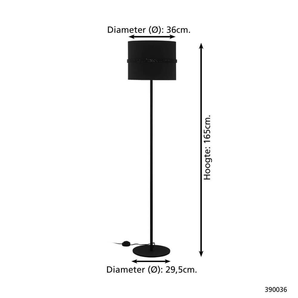 Zwarte vloerlamp Paraguaio Ø 36cm Stars of Light 9008606221035