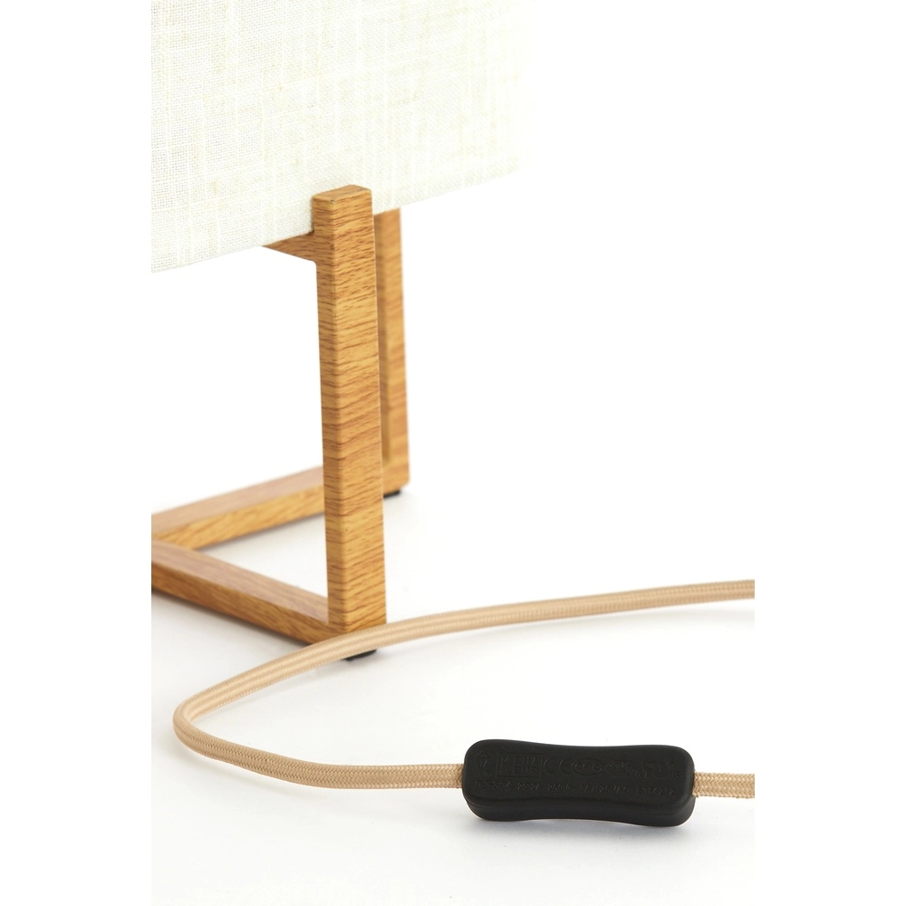 Tafellamp Wyn 50,5cm - crème touw met houtlook Light & Living 8717807792572