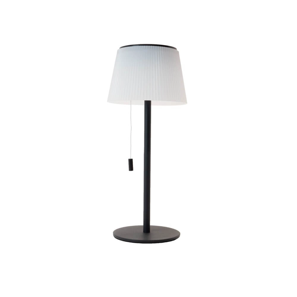 Tafellamp Scordiano zwart met wit solar