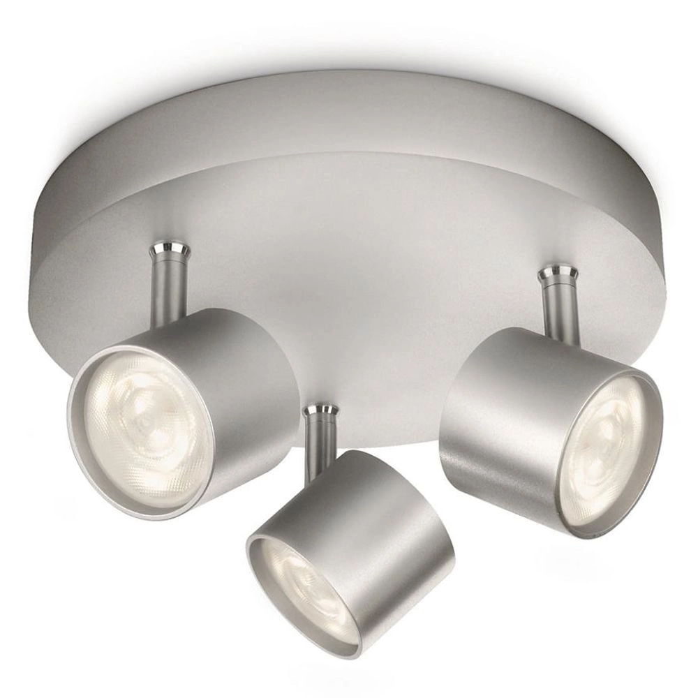Led plafondspot My Living Star 3-lichts metaalgrijs