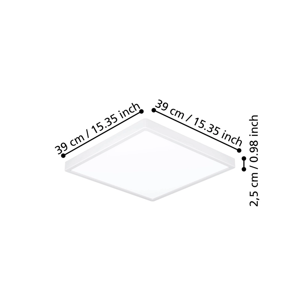 Led plafonnière Fueva 6 vierkant - wit - 39x39cm Eglo 9008606330218