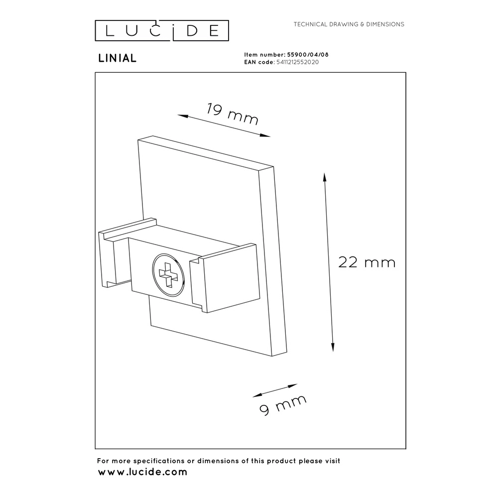 Rail eindkap 1-fase Linial mat zwart chroom set van 2 Premium by Lucide 5411212552020