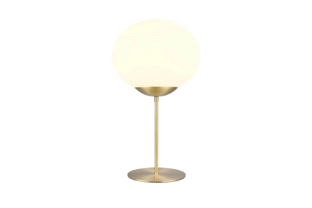 Tafellamp Fomento Ø 30cm - messing met wit glas Trio 4017807616170