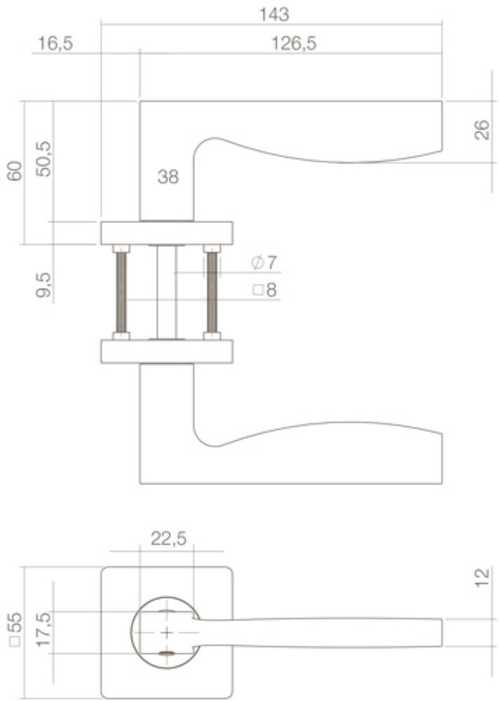 Moderne deurklink Apollo vierkant zwart Intersteel 8714186408681