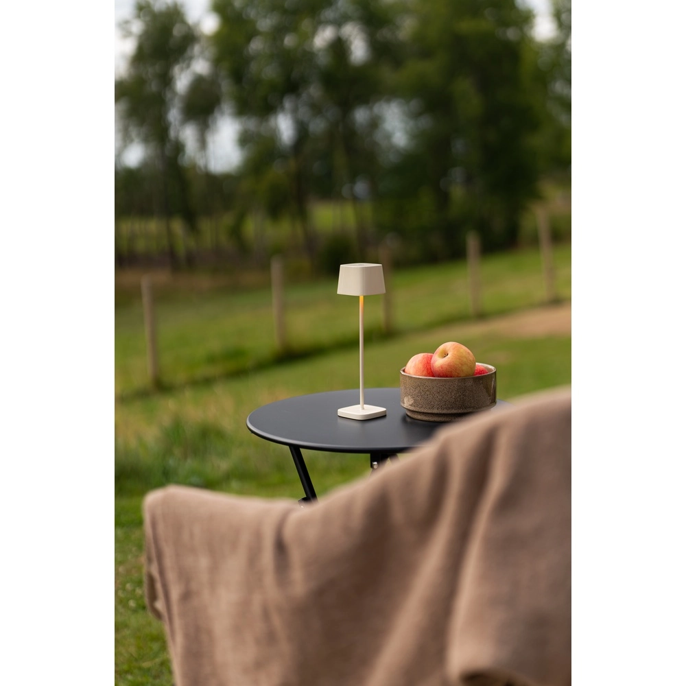 Tafellamp Capri mini zand bruin glans oplaadbaar KonstSmide 7318300030386