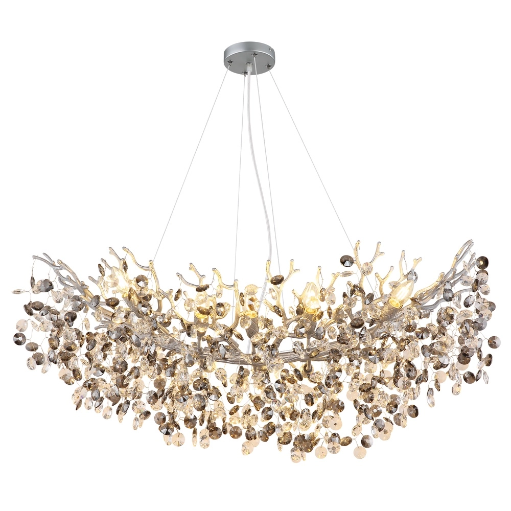 Hanglamp Queena zilvergrijs 100cm Globo 9007371531691