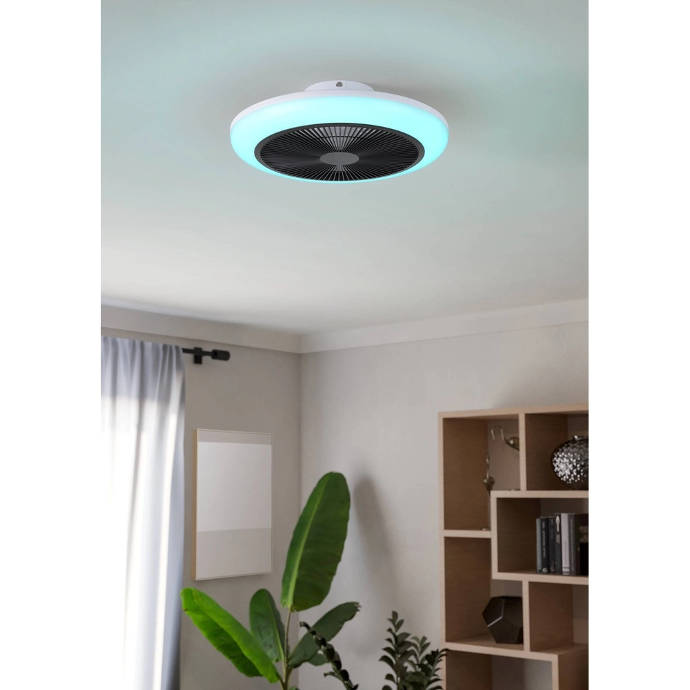 Plafondventilator Sayulita wit met zwart Ø 46cm RGB Eglo 9002759352165