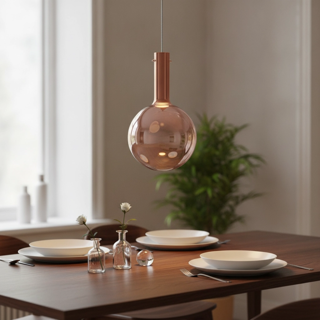 Hanglamp Nostos roze glas