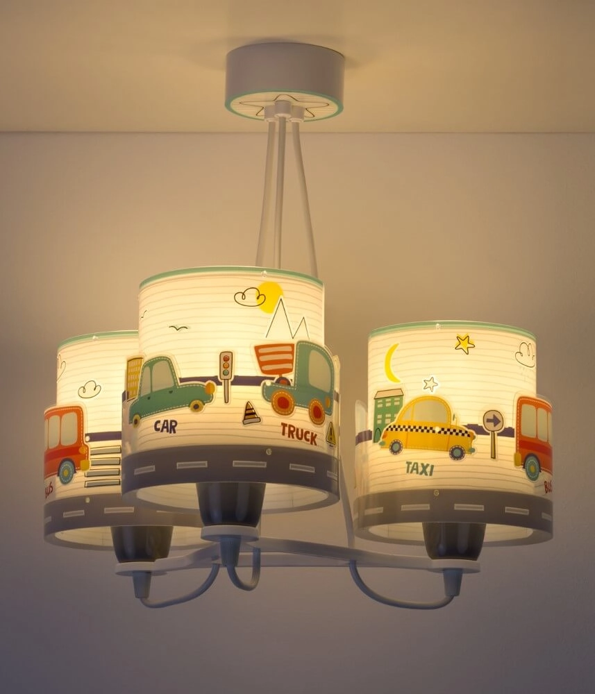 Kinderkamer hanglamp Baby Travel 3-lichts gekleurd Dalber 8420406616872